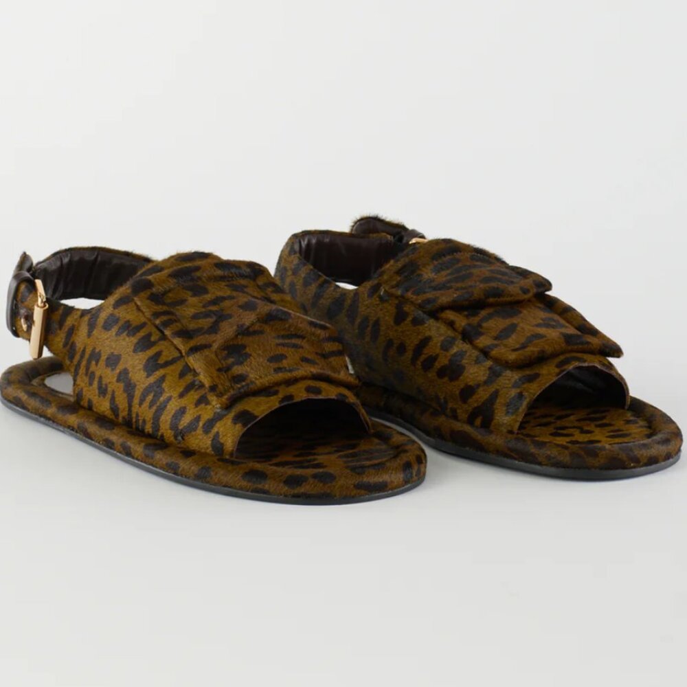 Tibi Pony Hair Calf Print Slingback Beryen Sandal